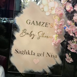 plexi rose Panneau de bienvenue en Plexiglass - 50x70 cm