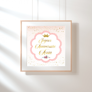 Enfants – Cadre forme fleur rose – Réf.ENF02