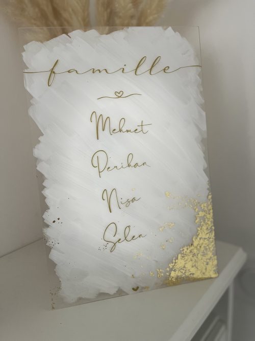 Panneau vertical en plexiglas thème famille