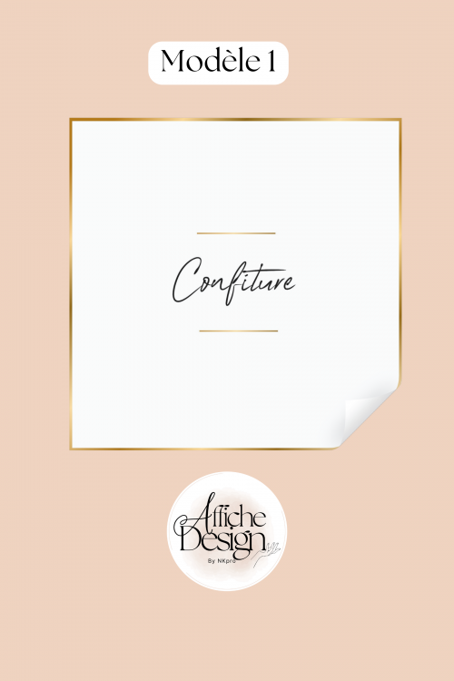 Étiquette à personnaliser modèle doré