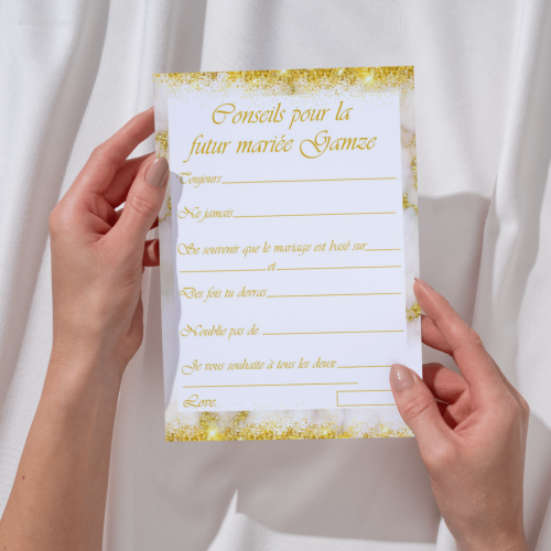 Lot de 15 cartes de conseils “Bride to Be”