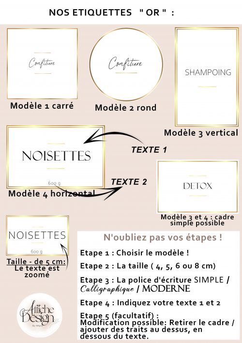 Étiquette à personnaliser modèle doré