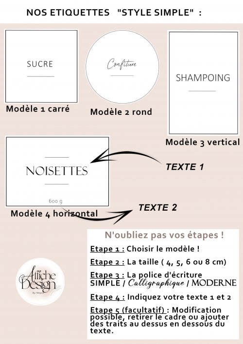 Étiquette à personnaliser modèle épuré