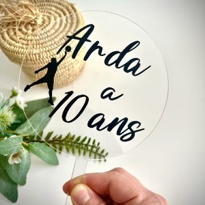 Topper de gâteau en plexiglas à personnaliser