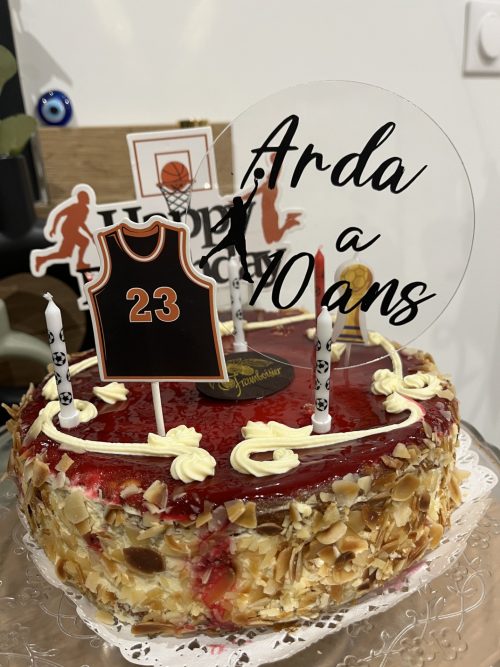 Topper de gâteau en plexiglas à personnaliser