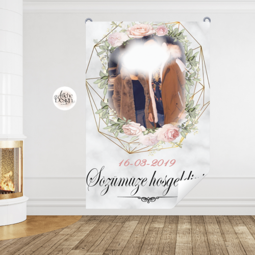 Bienvenu rose marbré avec photo- Réf.FI15 Mariage – Bienvenu rose marbré avec photo- Réf.FI15