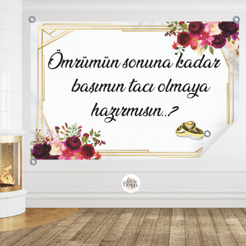 Cadre doré avec fleurs rouges-Réf.FI04 Mariage – Cadre doré avec fleurs rouges-Réf.FI04