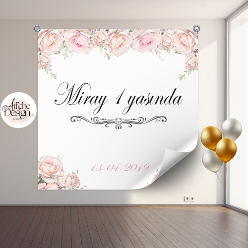 Anniversaire – Contour avec roses-Réf.ANN16