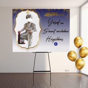 Dégradé bleu et or avec photo-Réf.ENF36 Enfants – Dégradé bleu et or avec photo – Réf.ENF36