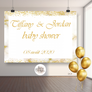 Doré et blanc-Réf.ENF06 affiche dorée