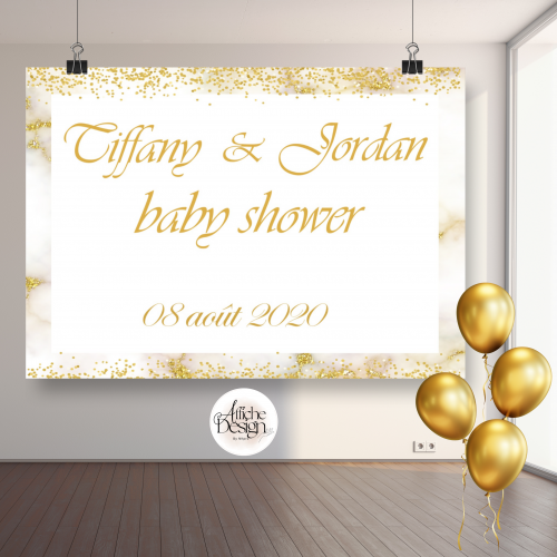 Doré et blanc-Réf.ENF06 affiche dorée