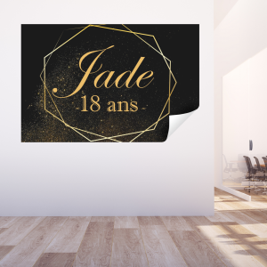 Anniversaire – Dorée sur fond noir-Réf.ANN08