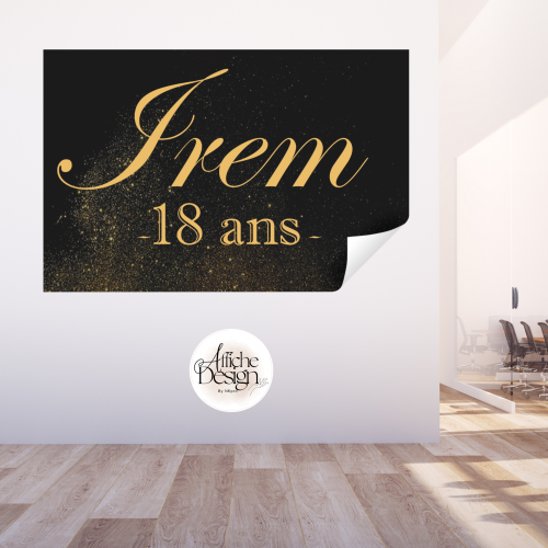 Anniversaire – Dorée sur fond noir-Réf.ANN09