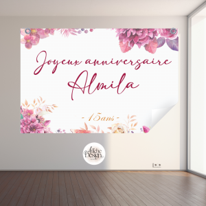 Anniversaire – Fleurs violettes-Réf.ANN18