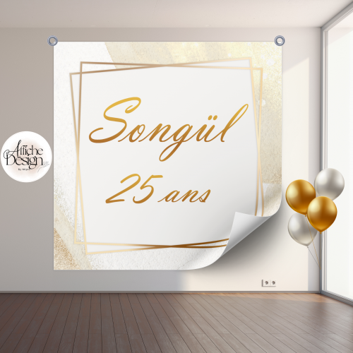 Anniversaire – Or et beige-Réf.ANN24