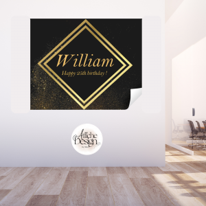 Anniversaire – Or et noir paillette-Réf.ANN26