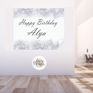 Anniversaire – Paillettes argentées-Réf.ANN17