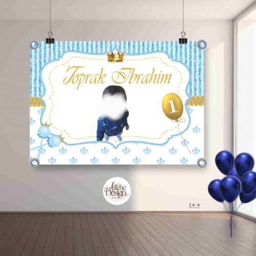 Prince bleu et or avec photo-Réf.ENF09 Enfants – Prince bleu et or avec photo – Réf.ENF09