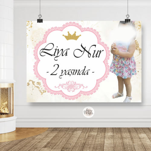 Princesse or et rose avec photo-Réf.ENF23 (1) Enfants – Princesse or et rose avec photo – Réf.ENF23