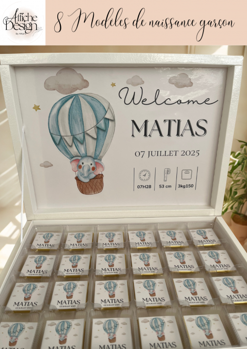 8 modèles de naissance garçon - Détails personnalisés