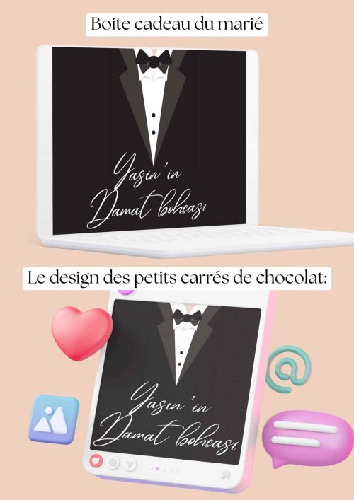 Boîte de chocolats personnalisée – Damat Bohçası : Modèle spécial “boîte du marié”