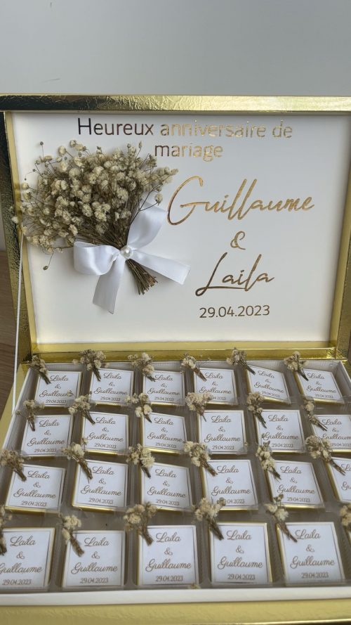 Boîte de chocolats : Pour couple, édition dorée