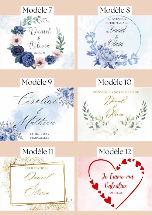 Boîte de chocolats personnalisée – Amour & Événements avec 20 modèles au choix