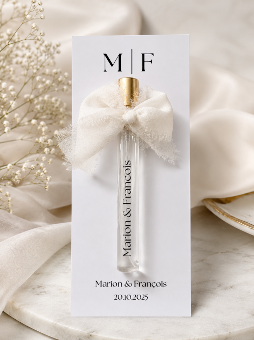 Parfum personnalisé – Cadeau invité mariage, fiançailles & événements