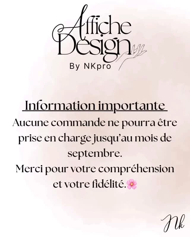 Les commandes sont en pause jusqu’en septembre 🌿
Merci pour votre patience et votre soutien 💛

#affichedesign #pauseestivale #personnaliséavecamour #merci
